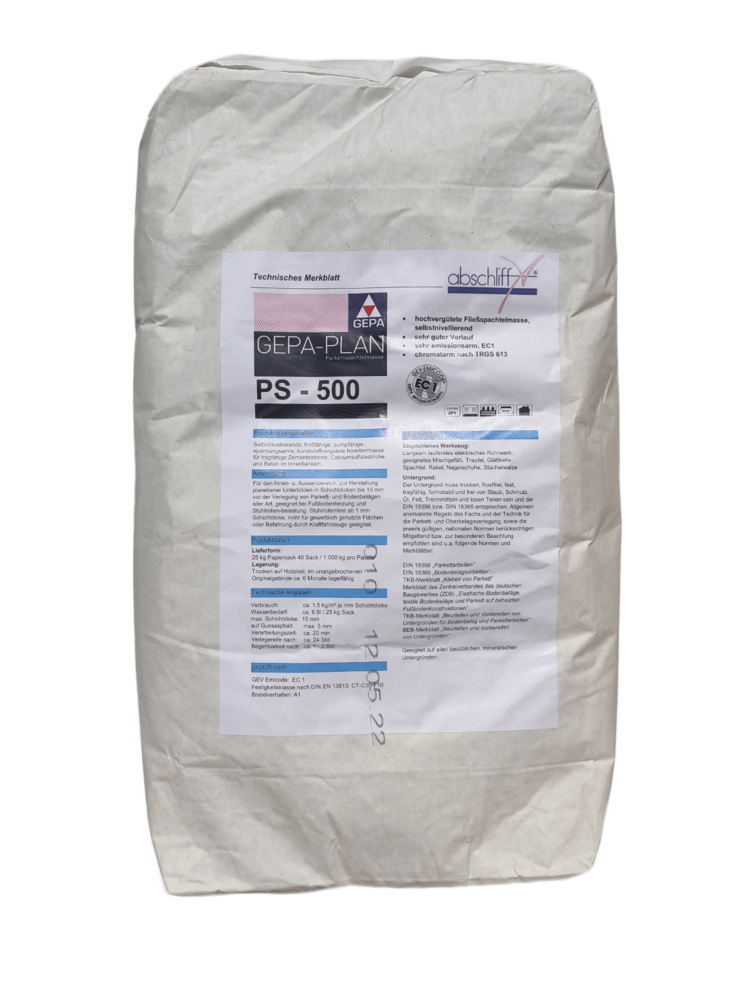 GEPA Plan PS-500 Parkettspachtelmasse - 25 kg Sack